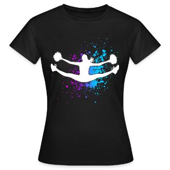 Cheerleader Cheerleading Design Sport Pompons Chee - Frauen T-Shirt - Schwarz - Vorne - AI Model Female 172 dark (172cm)