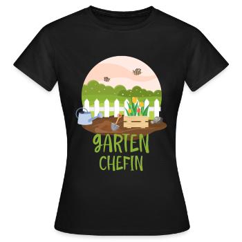 Eine Garten Chefin lustige Garten Sprüche - Frauen T-Shirt - Schwarz - Vorne - AI Model Female 172 dark (172cm)