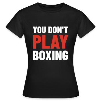 Boxe combattant, boxe, idée cadeau boxe - T-shirt Femme - noir - Devant - AI Model Female 172 dark (172cm)
