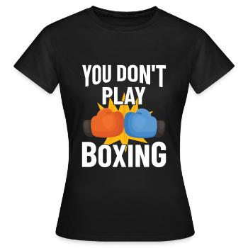 Boxe combattant, boxe, idée cadeau boxe - T-shirt Femme - noir - Devant - AI Model Female 172 dark (172cm)