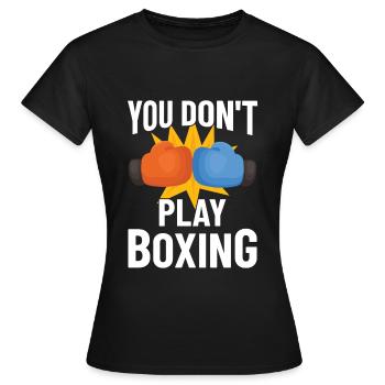 Boxe combattant, boxe, idée cadeau boxe - T-shirt Femme - noir - Devant - AI Model Female 172 dark (172cm)