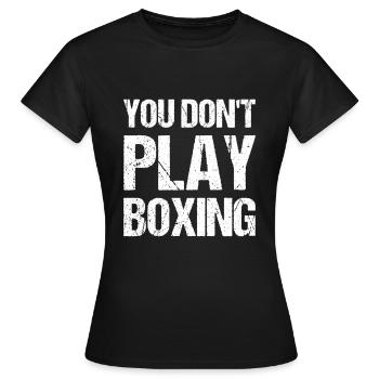 Boxe combattant, boxe, idée cadeau boxe - T-shirt Femme - noir - Devant - AI Model Female 172 dark (172cm)