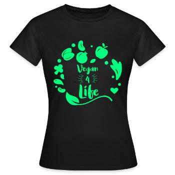 Vegan lifestyle Vegan lifestyle Vegetarian - Women's T-Shirt - black - Front - AI Model Female 172 dark (172cm)