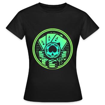 Pokern - Frauen T-Shirt - Schwarz - Vorne - AI Model Female 172 dark (172cm)