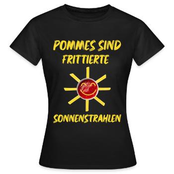 Pommes sind frittierte Sonnenstrahlen die Sonne - Frauen T-Shirt - Schwarz - Vorne - AI Model Female 172 dark (172cm)