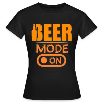 Mode bière sur Mode bière activé - T-shirt Femme - noir - Devant - AI Model Female 172 dark (172cm)