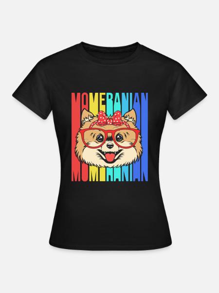 Zwergspitz Pomeranian Mama - Frauen T-Shirt - Schwarz