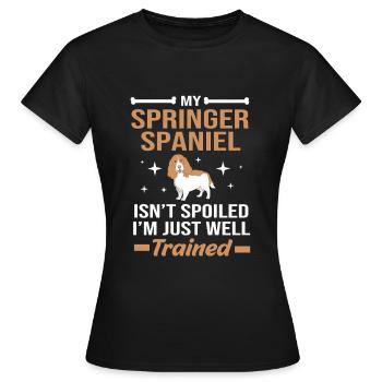Épagneul springer - T-shirt Femme - noir - Devant - AI Model Female 172 dark (172cm)