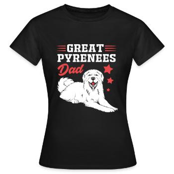 Chien des Pyrénées - T-shirt Femme - noir - Devant - AI Model Female 172 dark (172cm)