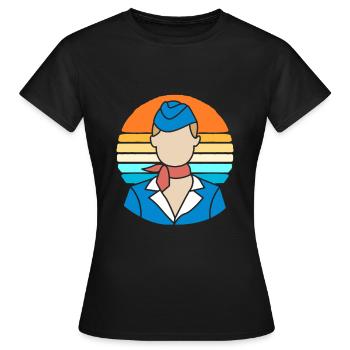 Hôtesse de l’air Hôtesse de l’air - T-shirt Femme - noir - Devant - AI Model Female 172 dark (172cm)