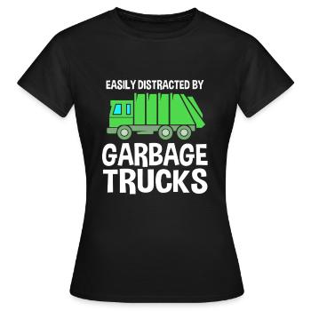 Müllwagen Müllauto Müllmann Mülleimer - Frauen T-Shirt - Schwarz - Vorne - AI Model Female 172 dark (172cm)