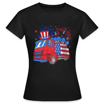 Müllwagen Müllauto Müllmann Mülleimer - Frauen T-Shirt - Schwarz - Vorne - AI Model Female 172 dark (172cm)