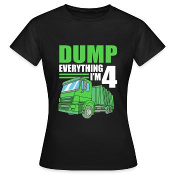 Müllwagen Müllauto Müllmann Mülleimer - Frauen T-Shirt - Schwarz - Vorne - AI Model Female 172 dark (172cm)