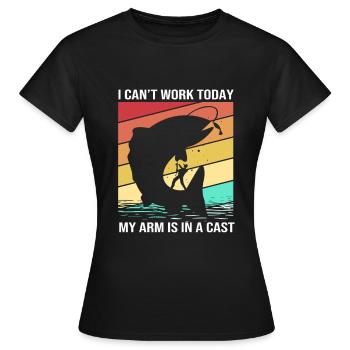 Forelle Forellenteich Angelrute Angler Anglerfisch - Frauen T-Shirt - Schwarz - Vorne - AI Model Female 172 dark (172cm)