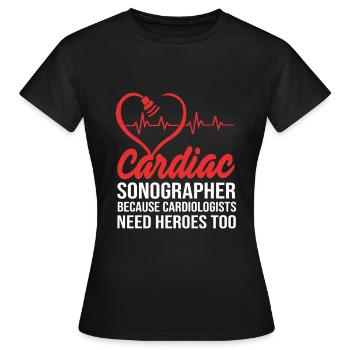 Kardiogramm Kardiographie - Frauen T-Shirt - Schwarz - Vorne - AI Model Female 172 dark (172cm)