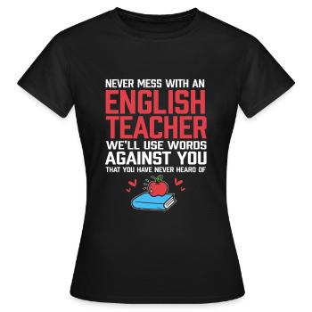 Grammaire - T-shirt Femme - noir - Devant - AI Model Female 172 dark (172cm)