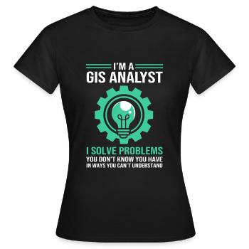 GIS Kartograf Geografie Geography Kartografie - Frauen T-Shirt - Schwarz - Vorne - AI Model Female 172 dark (172cm)