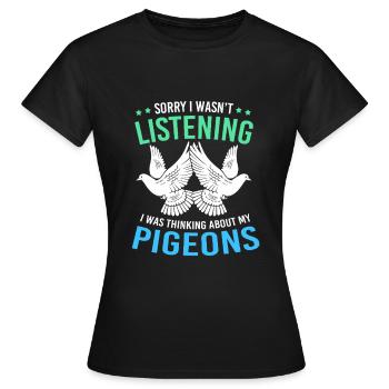 Pigeons pigeons - T-shirt Femme - noir - Devant - AI Model Female 172 dark (172cm)