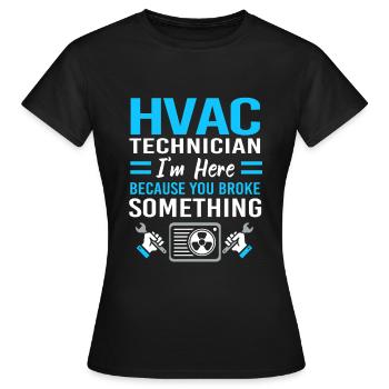 Heating Air Conditioning Technician Technician Refrigeration Technician - Women's T-Shirt - black - Front - AI Model Female 172 dark (172cm)