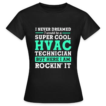 Technician Air Conditioning Technician Refrigeration Technician Heating - Women's T-Shirt - black - Front - AI Model Female 172 dark (172cm)