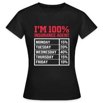 Assurance - T-shirt Femme - noir - Devant - AI Model Female 172 dark (172cm)