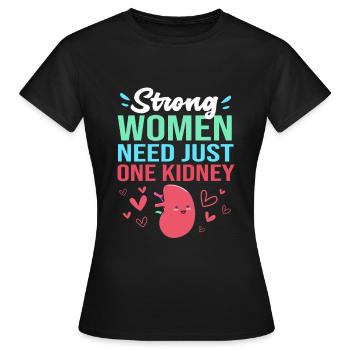 Nierenspender Spender Niere - Frauen T-Shirt - Schwarz - Vorne - AI Model Female 172 dark (172cm)
