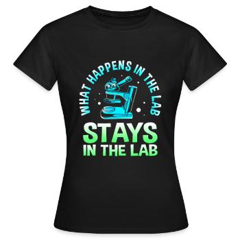 Laboratoire Bio Chimie Microscope Laboratoire - T-shirt Femme - noir - Devant - AI Model Female 172 dark (172cm)