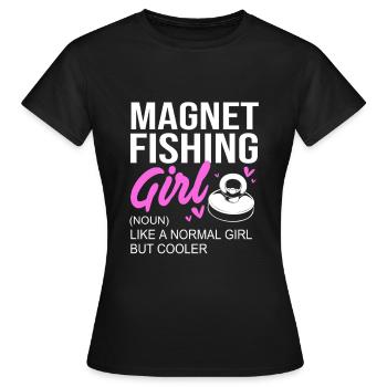 Pêche à l’aimant Pêcheur à l’aimant Pêche à l’aimant - T-shirt Femme - noir - Devant - AI Model Female 172 dark (172cm)
