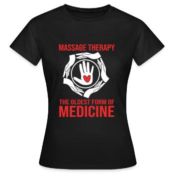 Massage - Frauen T-Shirt - Schwarz - Vorne - AI Model Female 172 dark (172cm)