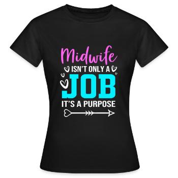 Midwife - Women's T-Shirt - black - Front - AI Model Female 172 dark (172cm)