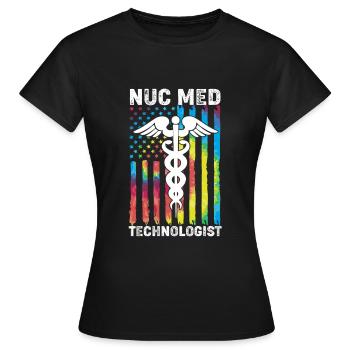 Radiologie Nuklear Atom Nuklearmedizin - Frauen T-Shirt - Schwarz - Vorne - AI Model Female 172 dark (172cm)