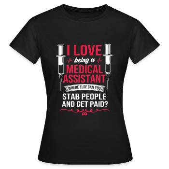Assistant médical MFA - T-shirt Femme - noir - Devant - AI Model Female 172 dark (172cm)