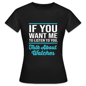 Uhr Uhrwerk - Frauen T-Shirt - Schwarz - Vorne - AI Model Female 172 dark (172cm)