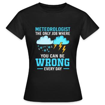 Meteorologie Meteorologe Wetter - Frauen T-Shirt - Schwarz - Vorne - AI Model Female 172 dark (172cm)