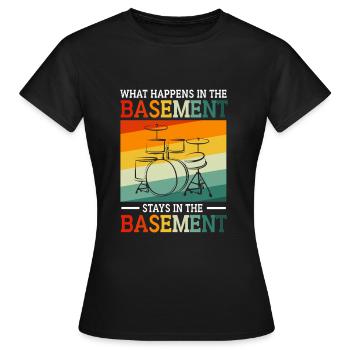 Drummer Drum Drumsticks - Women's T-Shirt - black - Front - AI Model Female 172 dark (172cm)