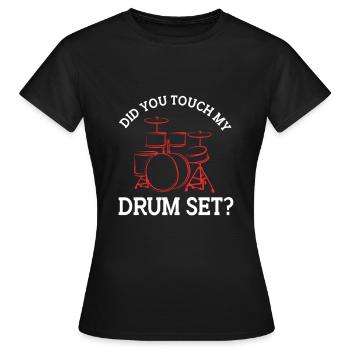 Drummer Drumsticks Tambours - T-shirt Femme - noir - Devant - AI Model Female 172 dark (172cm)