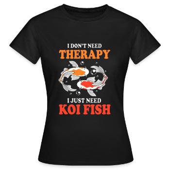 Koi Koi Koi Koi Koi Fisch Koi Karpfen - Frauen T-Shirt - Schwarz - Vorne - AI Model Female 172 dark (172cm)