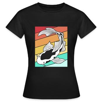 Koi Fisch Koi Karpfen Koi Koi Koi Koi - Frauen T-Shirt - Schwarz - Vorne - AI Model Female 172 dark (172cm)