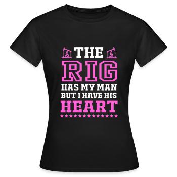 Plate-forme pétrolière Champ pétrolifère Plate-forme pétrolière Femme - T-shirt Femme - noir - Devant - AI Model Female 172 dark (172cm)