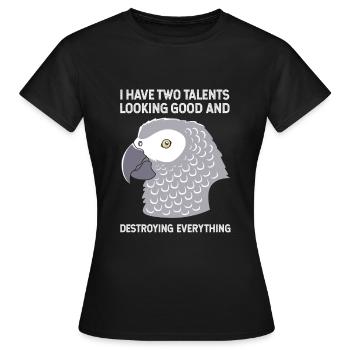 Parrot Grey - Women's T-Shirt - black - Front - AI Model Female 172 dark (172cm)