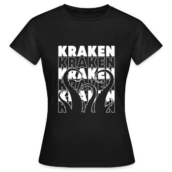 Pieuvre Pieuvre Pieuvre Calmar - T-shirt Femme - noir - Devant - AI Model Female 172 dark (172cm)
