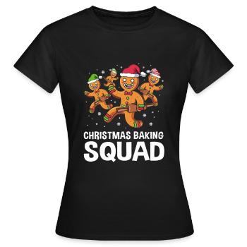 Bonhomme en pain d’épices Noël Pain d’épices Pain d’épices - T-shirt Femme - noir - Devant - AI Model Female 172 dark (172cm)
