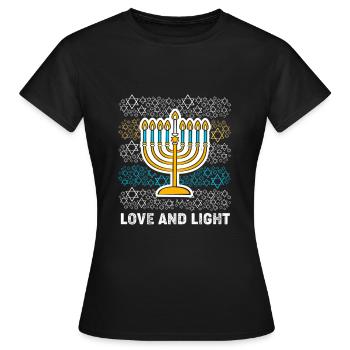 Hanukkah Chanukkah Hanukah - Frauen T-Shirt - Schwarz - Vorne - AI Model Female 172 dark (172cm)