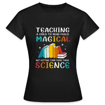Préscolaire Lecture École primaire Enseignant de l’école primaire - T-shirt Femme - noir - Devant - AI Model Female 172 dark (172cm)