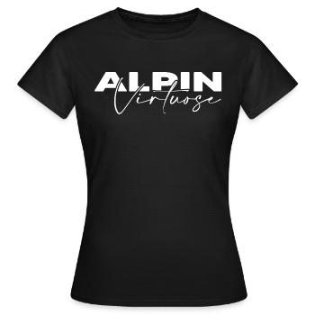 Alpine skier Winter snowboarder powder snow - Women's T-Shirt - black - Front - AI Model Female 172 dark (172cm)