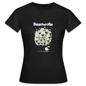 Schaf, cartoon T-shirtdesing. Geschnekidee - Frauen T-Shirt - Schwarz - Vorne - AI Model Female 172 dark (172cm)