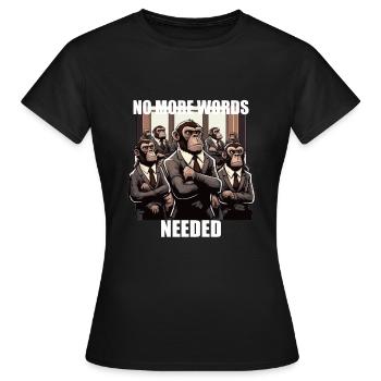Affen, politik cartoon T-Shirt desing, - Frauen T-Shirt - Schwarz - Vorne - AI Model Female 172 dark (172cm)