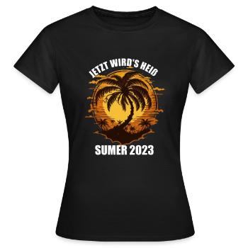 Sommer Cartoon T-Shirt, Somer 2023, Geschenkidee - Frauen T-Shirt - Schwarz - Vorne - AI Model Female 172 dark (172cm)