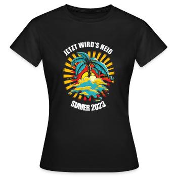 Sommer Cartoon T-Shirt, Somer 2023, Geschenkidee - Frauen T-Shirt - Schwarz - Vorne - AI Model Female 172 dark (172cm)