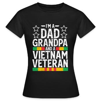 Vétéran du Vietnam - T-shirt Femme - noir - Devant - AI Model Female 172 dark (172cm)